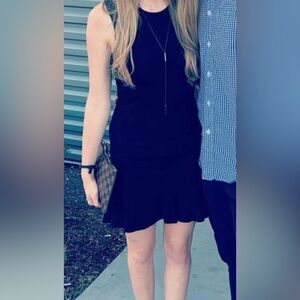 Black Ruched Ruffled Skater Mini Skirt